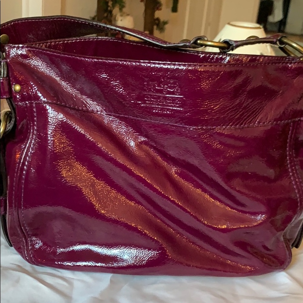 Coach 12735 Patent Leather Zoe Hobo Bag